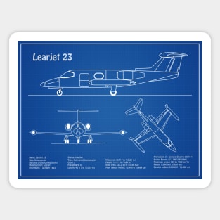 Learjet 23 - Airplane Blueprint - AD Magnet